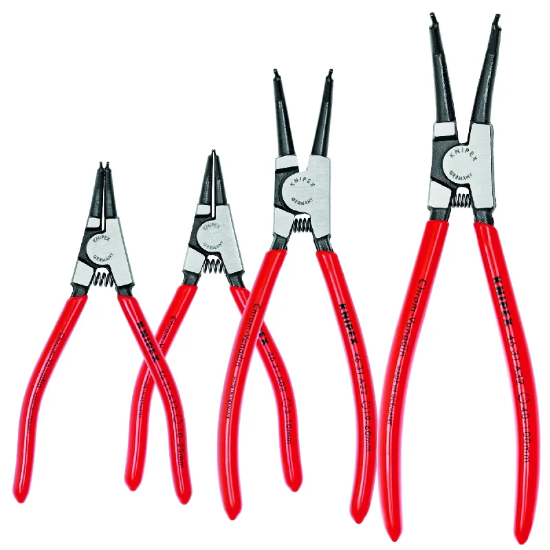 Pliers with Soft Handles for Comfort-Knipex 9K 00 19 02 US 4 Pc External Snap Ring Set-45 Degree