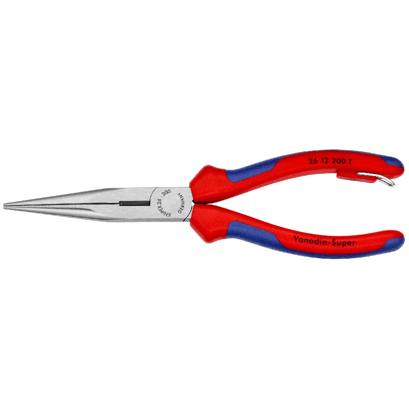 Wire Cutting Pliers for Electrical Work-Knipex 26 12 200 T BKA 8" Long Nose Pliers with Cutter-Tethered Attachment