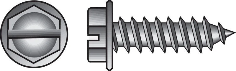 Screws for Framing Drywall in Construction-HILLMAN No. 14 X 3/4 in. L Slotted Hex Washer Head Sheet Metal Screws 100 pk