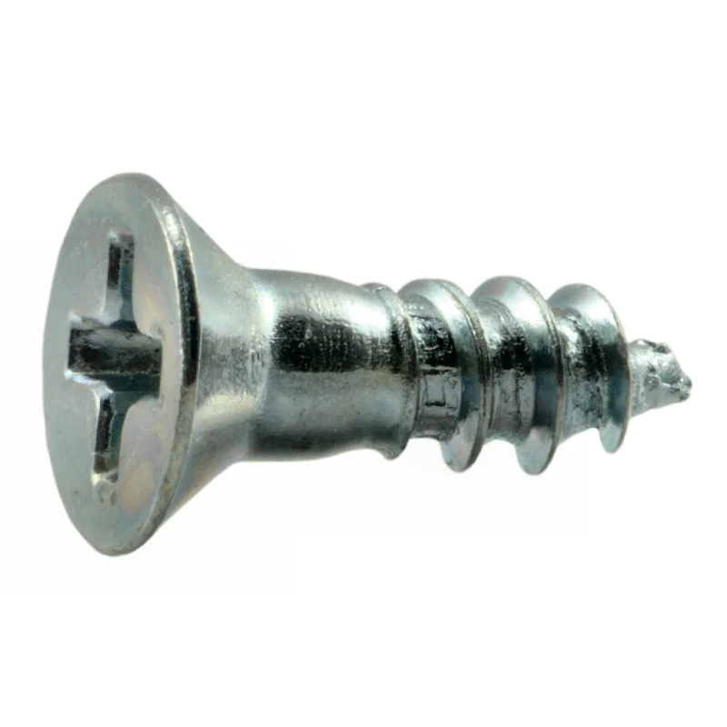 Corrosion-Resistant Screws for Outdoor Use-#7 x 1/2" Zinc Plated Steel Phillips Flat Head Wood Screws