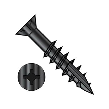 Pan-Head Screws for Secure Mounting-JFAST 0948DXF17DB8 - 9-10 X 3 Square Phillips #8 Flat with Nibs Wood Type 17 Black Oxide, Case Quantity: 
2,000