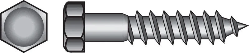 Sheetrock Screws for Drywall Installation-HILLMAN 1/4 in. X 3-1/2 in. L Hex Hot Dipped Galvanized Steel Lag Screw 100 pk