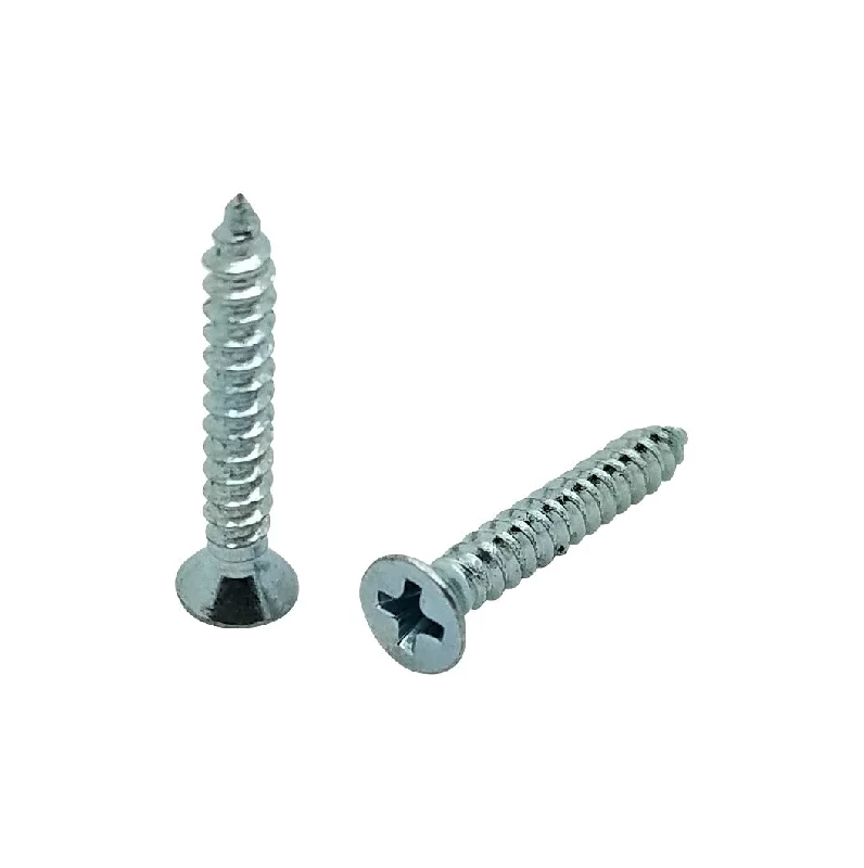 Screws for Framing Drywall in Construction-500 Qty #4 x 3/4" Flat Head Zinc Coated Phillips Head Wood Screws (BCP140)