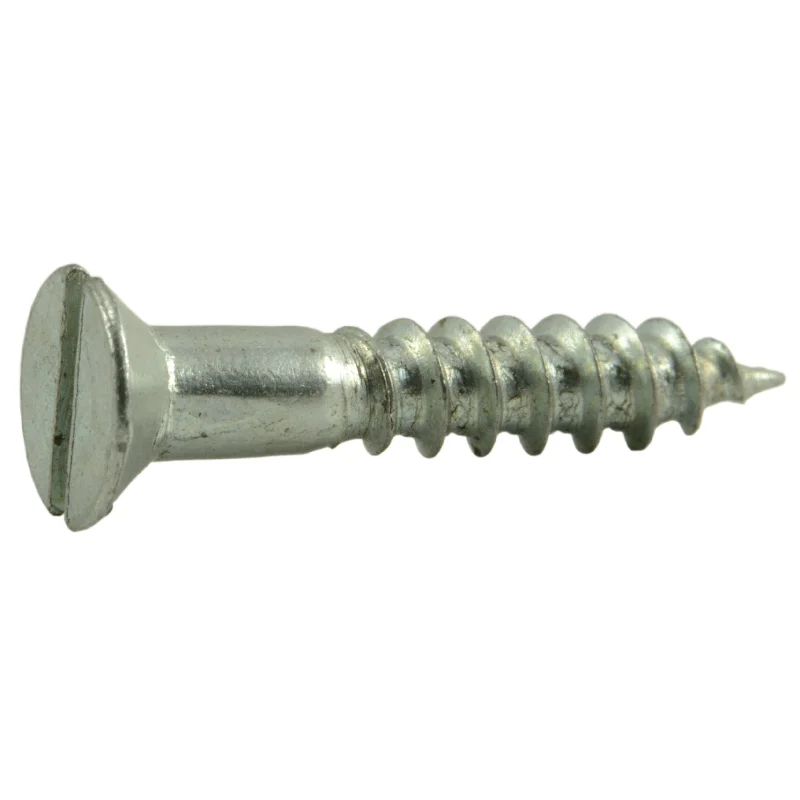 Screws for Attaching Handles and Knobs-#4 x 5/8" Zinc Plated Steel Slotted Flat Head Wood Screws (60 pcs.)