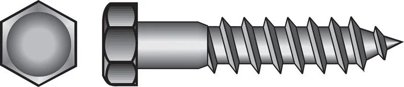 Tapping Screws for Easy Metal Connections-HILLMAN 1/2 in. X 2 in. L Hex Hot Dipped Galvanized Steel Lag Screw 50 pk