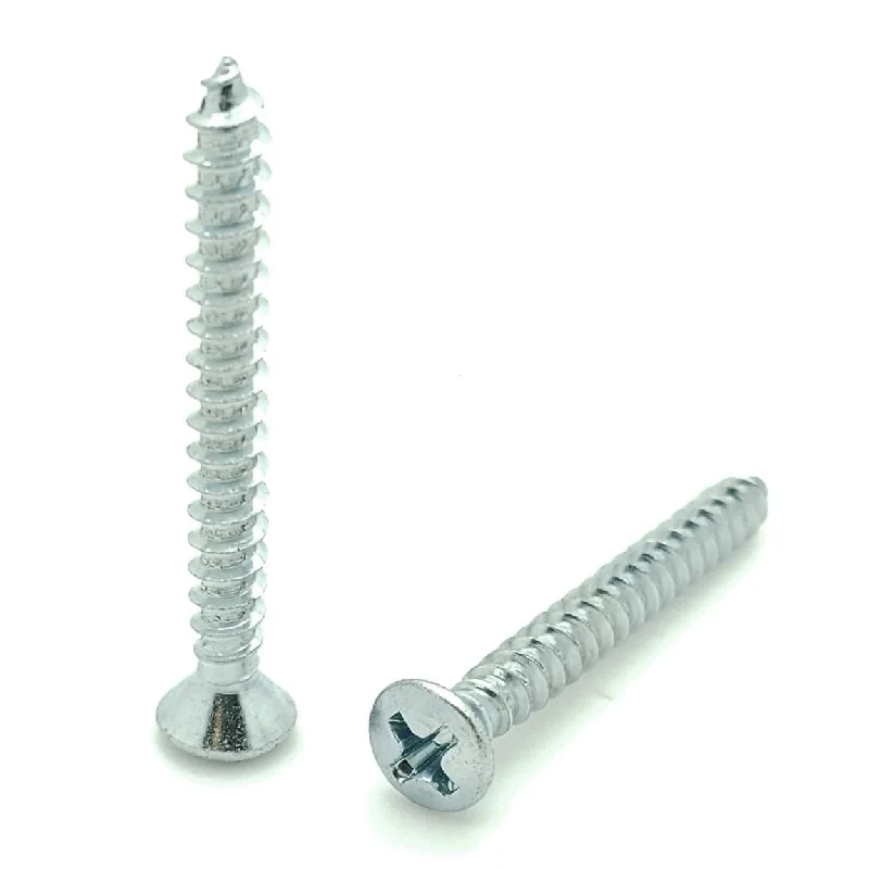 Stainless Steel Screws for Corrosion Resistance-100 Qty #8 x 1-1/2" Zinc Coated Oval Phillips Head Wood Screws (BCP263)