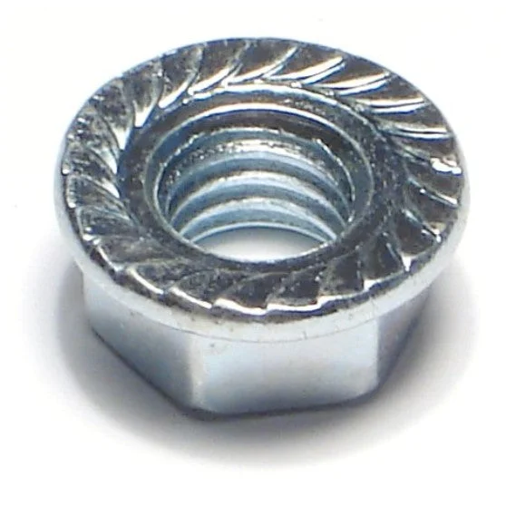 Quick-Assembly Nuts for Construction and DIY-3/8"-16 Zinc Plated Case Hardened Steel Coarse Thread Hex Flange Nuts