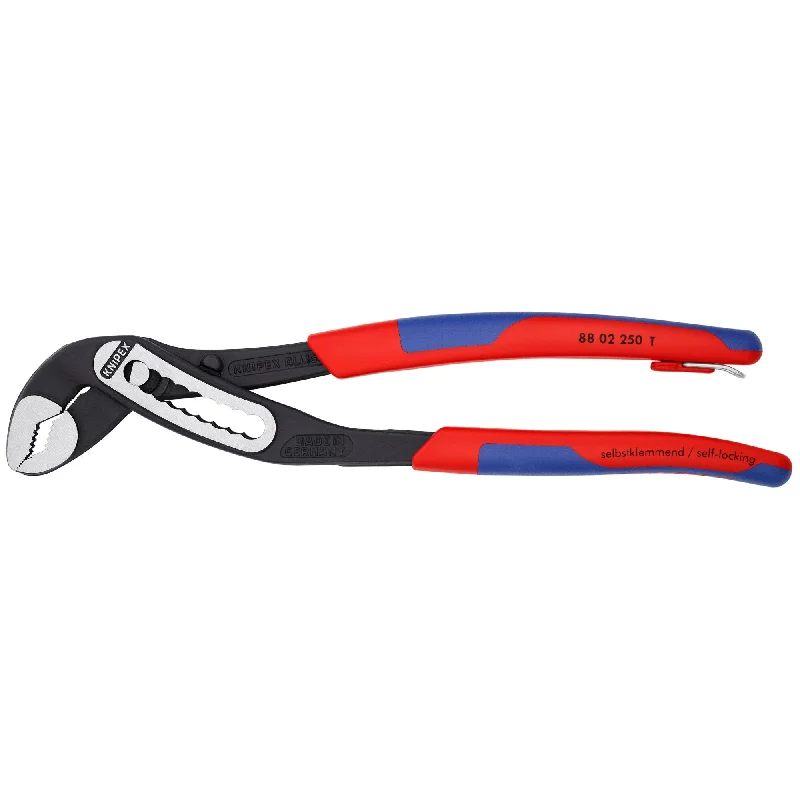 Tapered Nose Pliers for Tight Work Areas-Knipex 88 02 250 T BKA 10" Alligator® Water Pump Pliers-Tethered Attachment