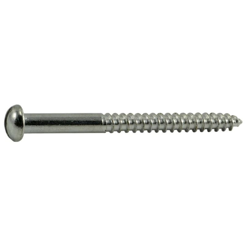 Screws for Joining Wooden Furniture Parts-#8 x 2" Steel Slotted Round Head Wood Screws