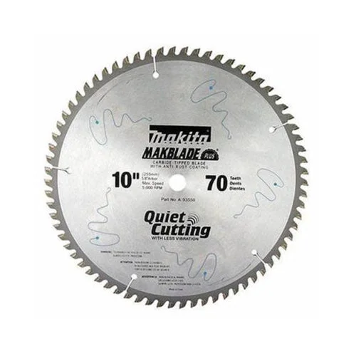 Carbide-Tipped Circular Saw Blades for Tile Cutting-Makita a-93550 10" 70 Tooth Carbide Tipped Quiet Cut Miter Saw Blade