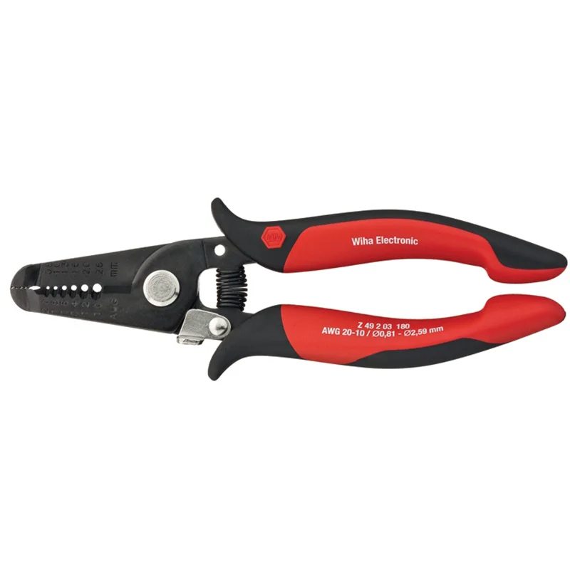 Manual Pipe Cutters for Precise Home Repairs-Wiha Tools 56871 Electronic Stripping Pliers 20-10 AWG