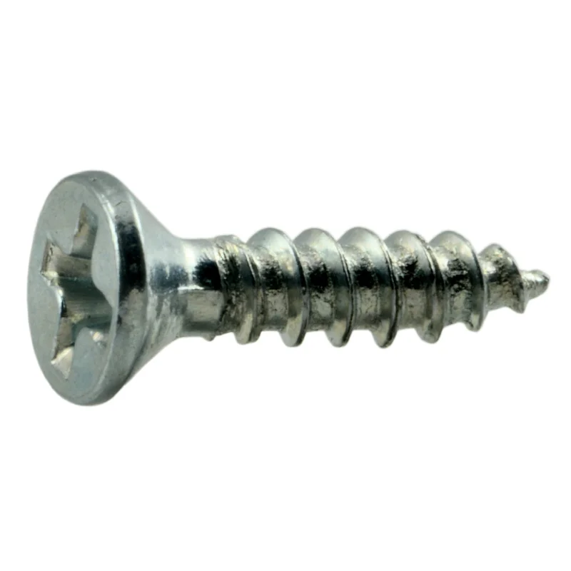 Pan-Head Screws for Secure Mounting-#5 x 1/2" Zinc Plated Steel Phillips Flat Head Wood Screws (100 pcs)