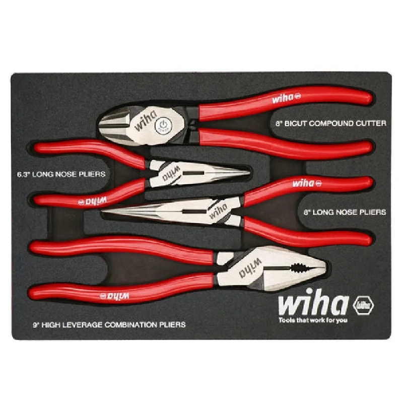 Insulated Pliers for Safety Use-Wiha Tools 34681 4 Piece Classic Grip Pliers and Cutters Tray Set