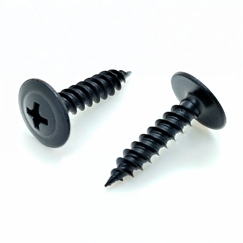 Screws for Joining Wooden Furniture Parts-100 Qty #8 x 3/4" Black Phillips Modified Truss Head Wood Screws (BCP1078)