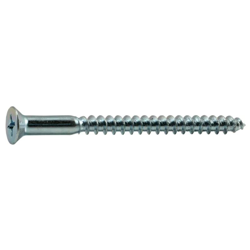 Screws for Outdoor Furniture and Decking-#16 x 3-1/2" Zinc Plated Steel Phillips Flat Head Wood Screws (50 pcs.)