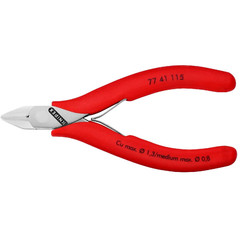 Locking Vice Pliers for Secure Gripping-Knipex 77 41 115 4 1/2" Electronics Diagonal Cutters