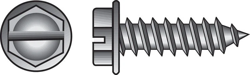 Machine Screws for Electrical Applications-HILLMAN No. 8 X 1/2 in. L Slotted Hex Washer Head Sheet Metal Screws 100 pk