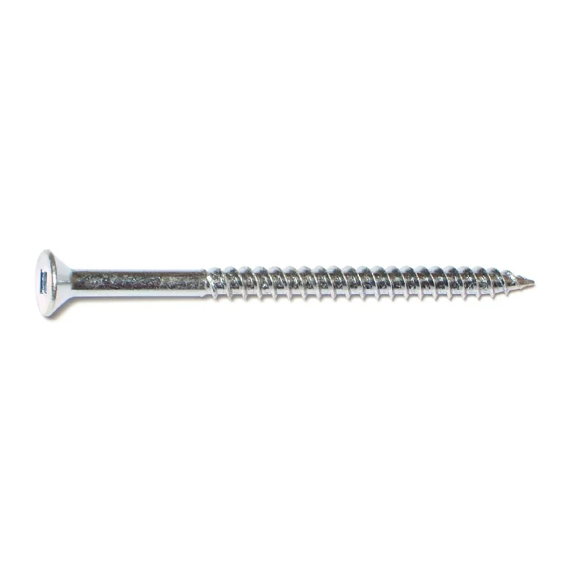 Screws for Concrete and Masonry Work-#10 x 3" Zinc Square Drive Flat Head Wood Screws (25 pcs.)