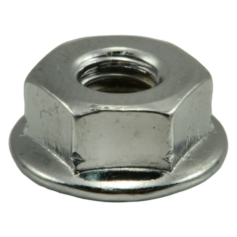 Stainless Steel Lock Nuts for Corrosion Resistance-#10-32 Chrome Plated Steel Fine Thread Flange Nuts (10 pcs.)