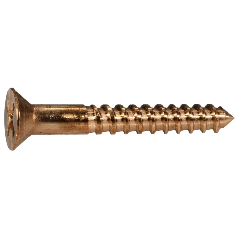 Screws for Industrial Equipment Assembly-#6 x 1" Silicon Bronze Phillips Flat Head Wood Screws