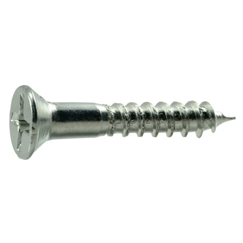 Screws for Furniture Repair and Assembly-#8 x 1" Zinc Plated Steel Phillips Flat Head Wood Screws