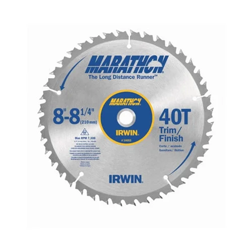 Thin Kerf Metal Saw Blades for Fine Precision-Irwin 14053 8-1/4" 40T Marathon Miter/Table Saw Blade