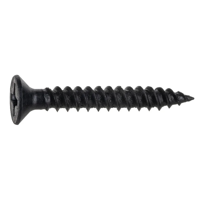 Sheetrock Screws for Drywall Installation-#6 x 1" Black Phillips Flat TwinFast Wood Screws (100 pcs)