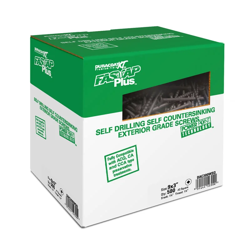 Screws for Plastic and PVC Connections-Fastap Plus No. 10 X 3-3/4 in. L Phillips DuracoatXT Coarse Wood Screws 250 pk