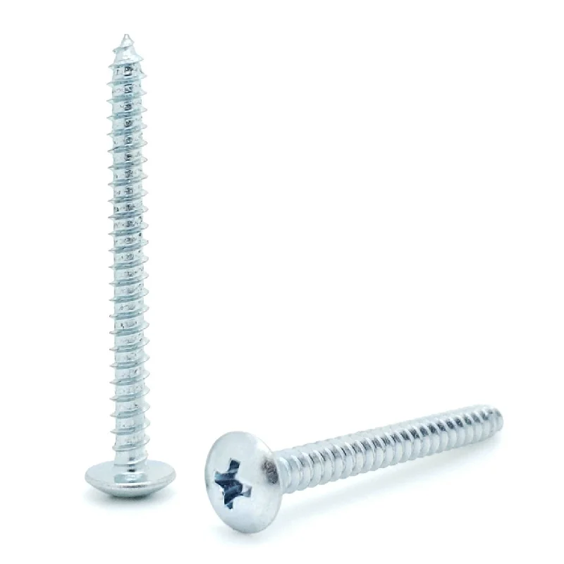 Sheet Metal Screws for DIY Projects-100 Qty #6 x 1-1/2" Zinc Plated Phillips Truss Head Wood Screws (BCP541)