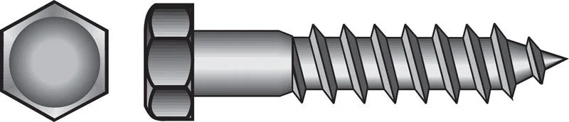 Screws for Tiling and Flooring Work-HILLMAN 5/16 in. X 5 in. L Hex Stainless Steel Lag Screw 10 pk