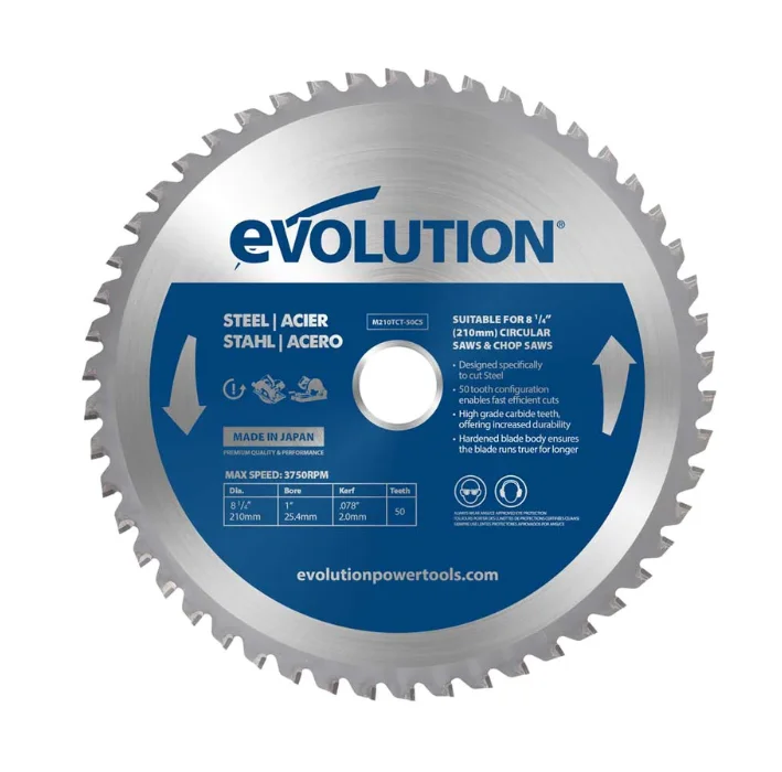 Saw Blades for Fast and Efficient Molding-Evolution 8-1/4" Mild Steel Cutting Blade, 1" Arbor