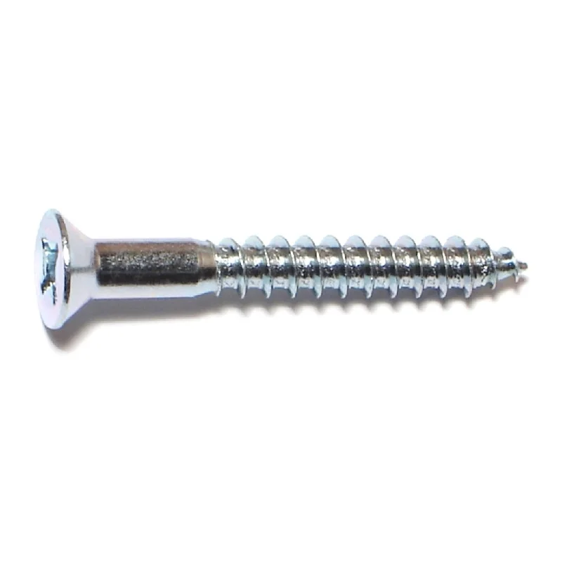 Outdoor Screws for Weatherproof Applications-#12 x 1-3/4" Zinc Plated Steel Phillips Flat Head Wood Screws