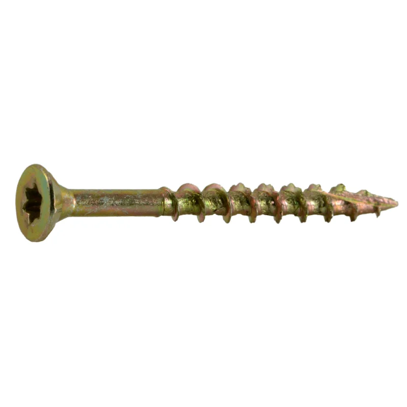 Brass Screws for Decorative Finishes-#6 x 1-1/2" Zinc Plated Steel Star Drive Interior Nibs Bugle Head Wood Screws