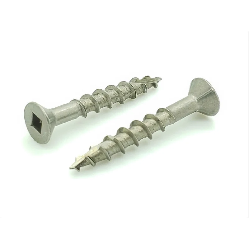 Screws for Framing and Carpentry Work-100 Qty #8 x 1-1/4" Stainless Steel Fence & Deck Screws - Square Drive Type 17 (BCP209)