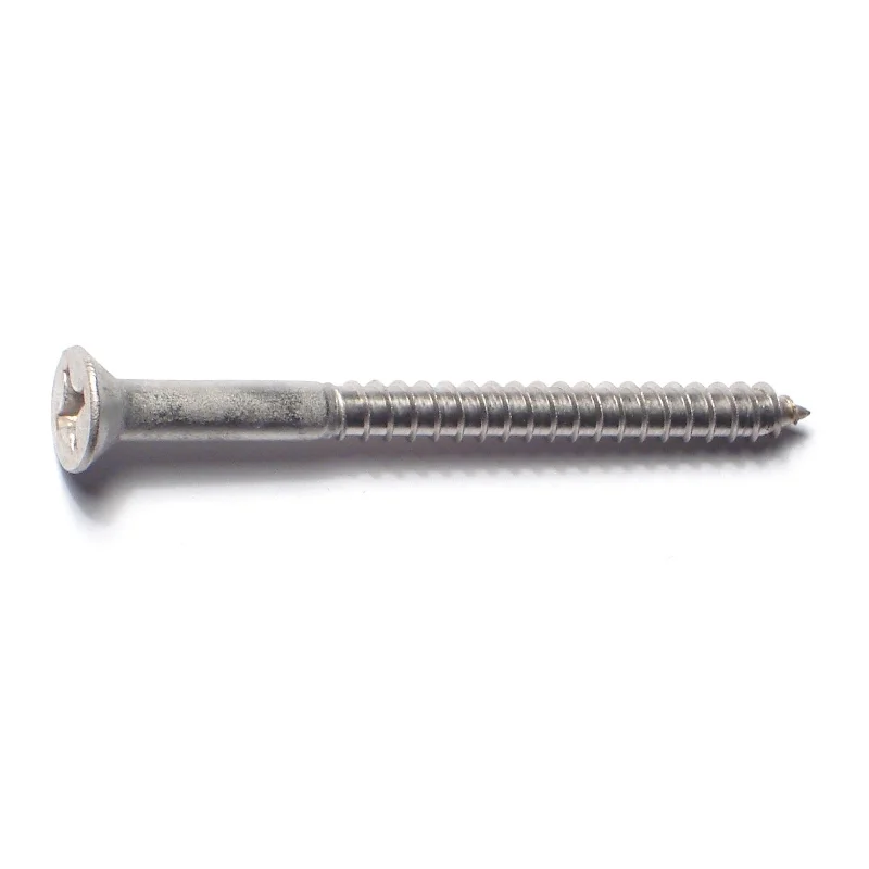 Screws for Mounting TV Brackets and Shelves-#10 x 2-1/2" 18-8 Stainless Steel Phillips Flat Head Wood Screws (5 pcs.)