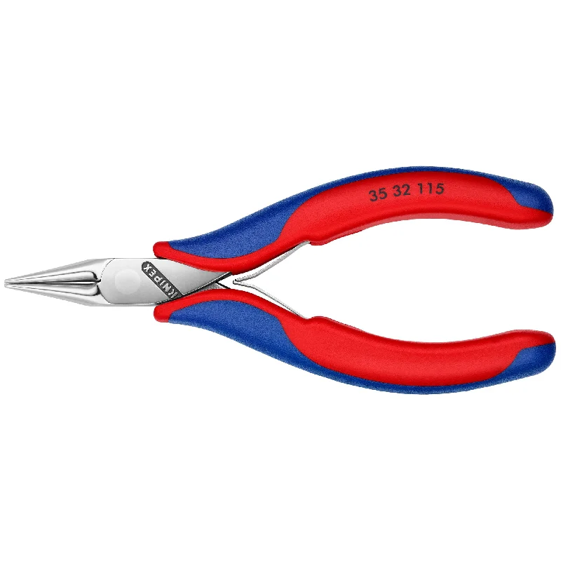 Non-Slip Pliers for Safe Handling-Knipex 35 32 115 4 1/2" Electronics Pliers-Round Tips