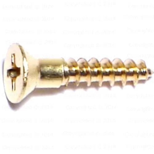 Screws for Furniture Repair and Assembly-Brass Phillips Flat Head Wood Screws - #7 Diameter