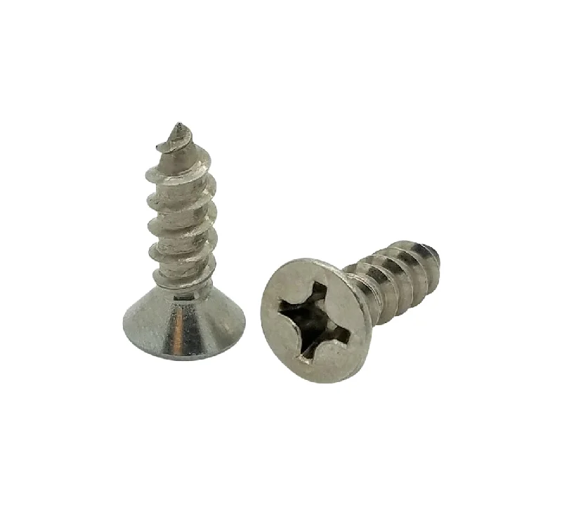 Screws for Attaching Light Fixtures to Ceilings-100 Qty #12 x 3/4" Flat Head 304 Stainless Phillips Head Wood Screws (BCP155)