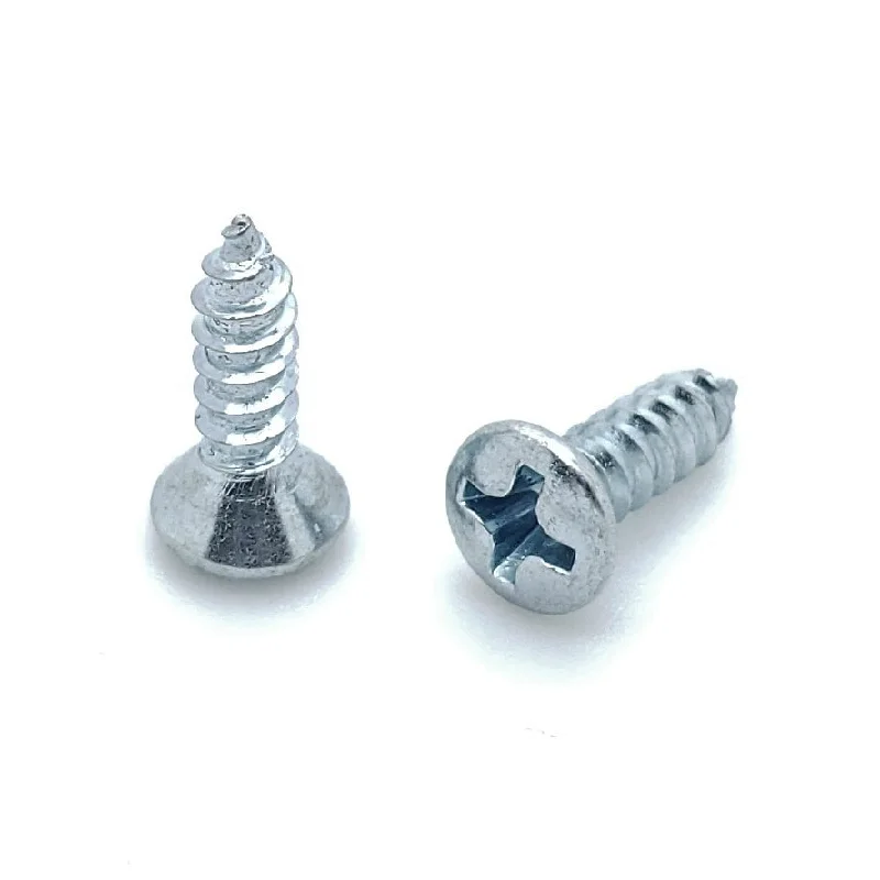 Screws for Attaching Handles and Knobs-300 Qty #6 x 1/2" Oval Head Zinc Coated Phillips Head Wood Screws (BCP360)