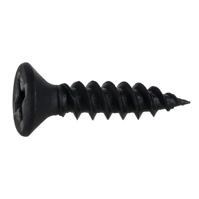 Screws for Car Repairs and Restoration-#8 x 3/4" Black Phillips Flat TwinFast Wood Screws (100 pcs)