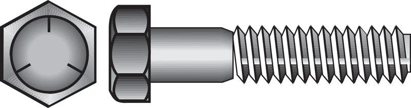 Stainless Steel Screws for HVAC Installations-HILLMAN 3/8 in. D X 2-1/4 in. L Heat Treated Zinc Steel Hex Head Cap Screw 50 pk