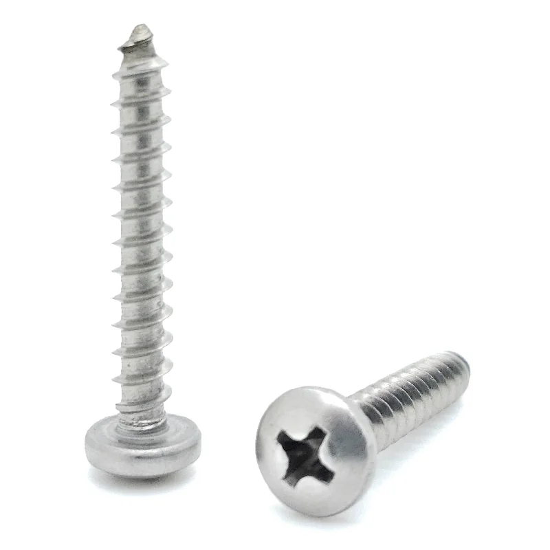 Screws for Attaching Roof Fixtures-100 Qty #10 x 1-1/4" 304 Stainless Steel Phillips Pan Head Wood Screws (BCP714)