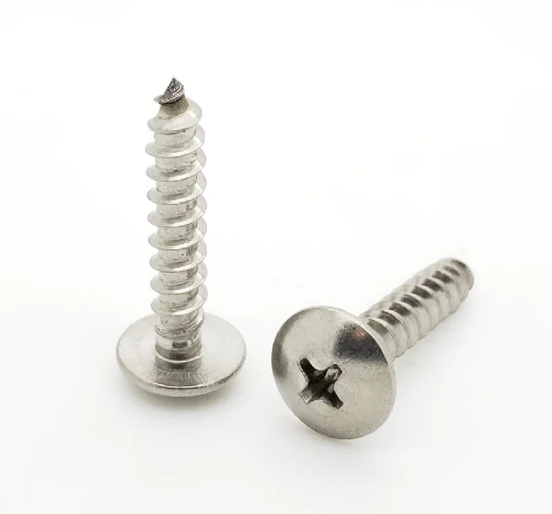 Screws for Securing Electrical Wiring and Cables-100 Qty #10 x 1" Truss Head 304 Stainless Phillips Head Wood Screws (BCP97)