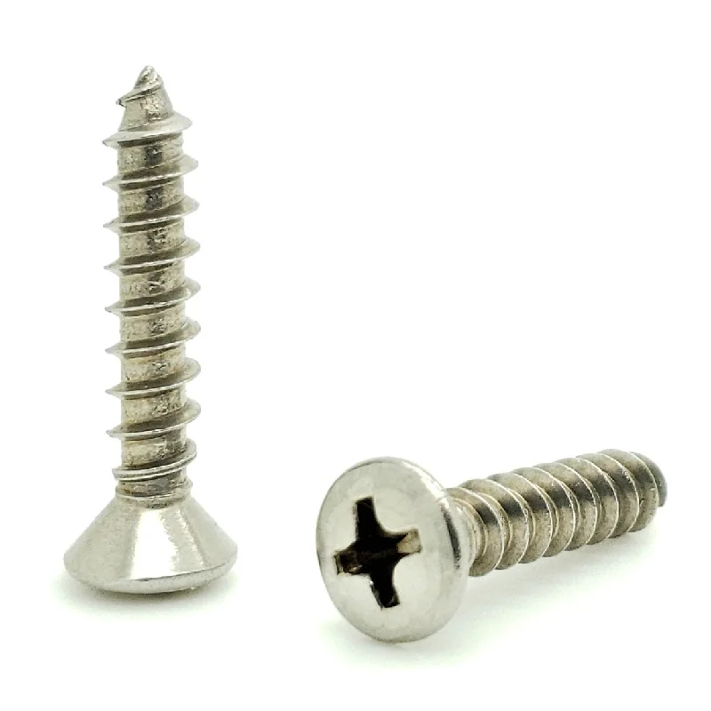 Screws for Securing Wood Flooring-50 Qty #10 x 1" Oval Head 304 Stainless Phillips Head Wood Screws (BCP633)