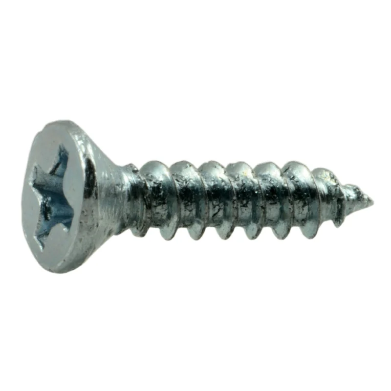 Outdoor Screws for Weatherproof Applications-#5 x 5/8" Zinc Plated Steel Phillips Flat Head Wood Screws