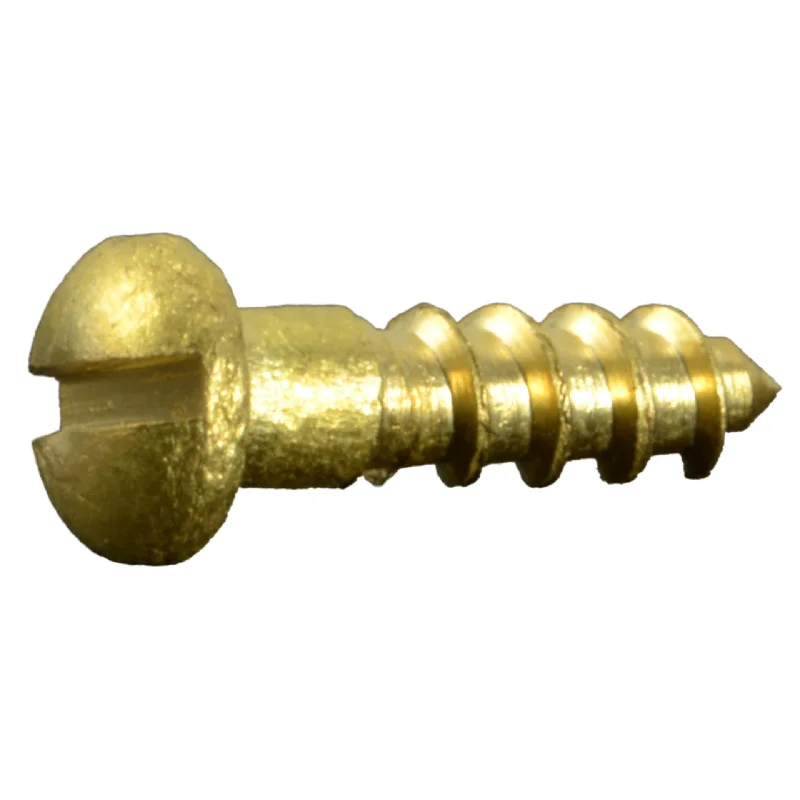 Screws with Hex Socket for High Torque Applications-#3 x 3/8" Brass Slotted Round Head Wood Screws (25 pcs.)