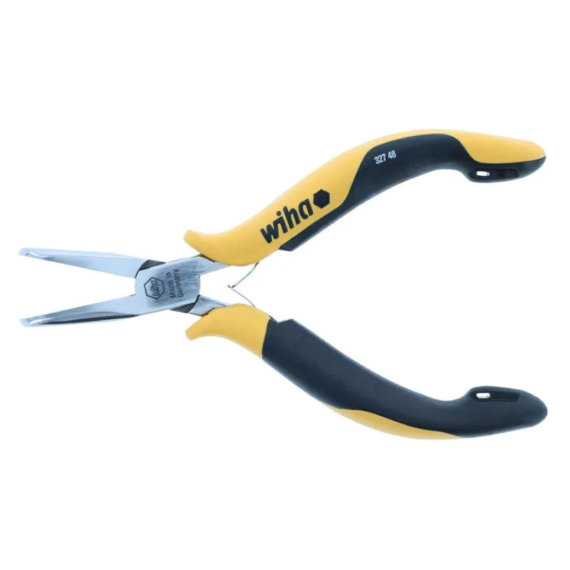 Ratcheting Pliers for Easy Adjustments-Wiha Tools 32748 Bent 90 Degree Needle Nose Pliers - ESD Safe