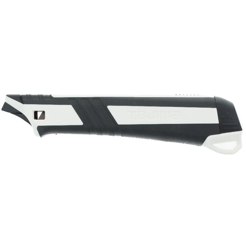 Non-Slip Utility Knives for Safe Cutting-Tajima Crossover Snap Off Knife with Top Side Retractable Auto Lock and Razar Black Blade 18MM