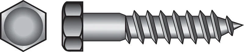 Screws for Industrial Equipment Assembly-HILLMAN 3/8 in. X 1 in. L Hex Zinc-Plated Steel Lag Screw 100 pk