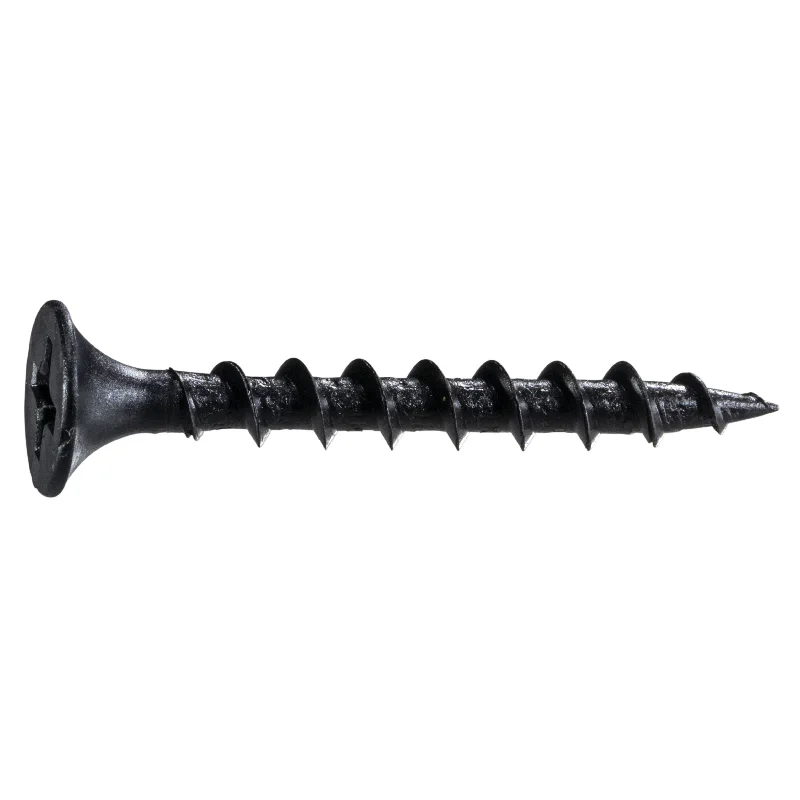 High-Strength Screws for Industrial Use-6 x 1-1/4" Black Phosphate Steel Coarse Thread Phillips Bugle Head Drywall Screws